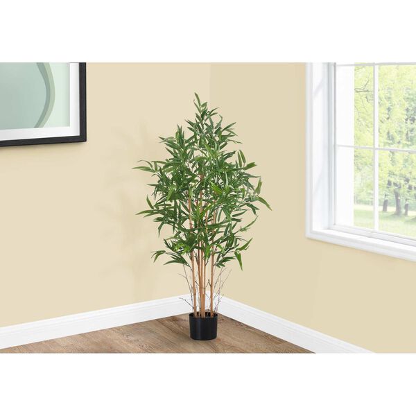 Black Green 50-Inch Indoor Faux Fake Floor Potted Decorative Artificial Plant, image 2
